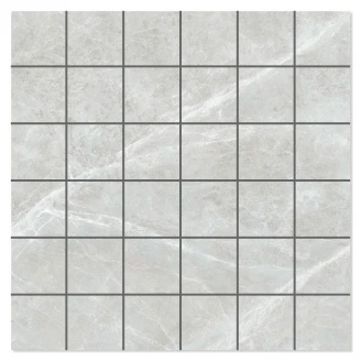 Marmor Mosaik Klinker Sintracino Ljusgrå Polerad 30x30 (5x5) cm